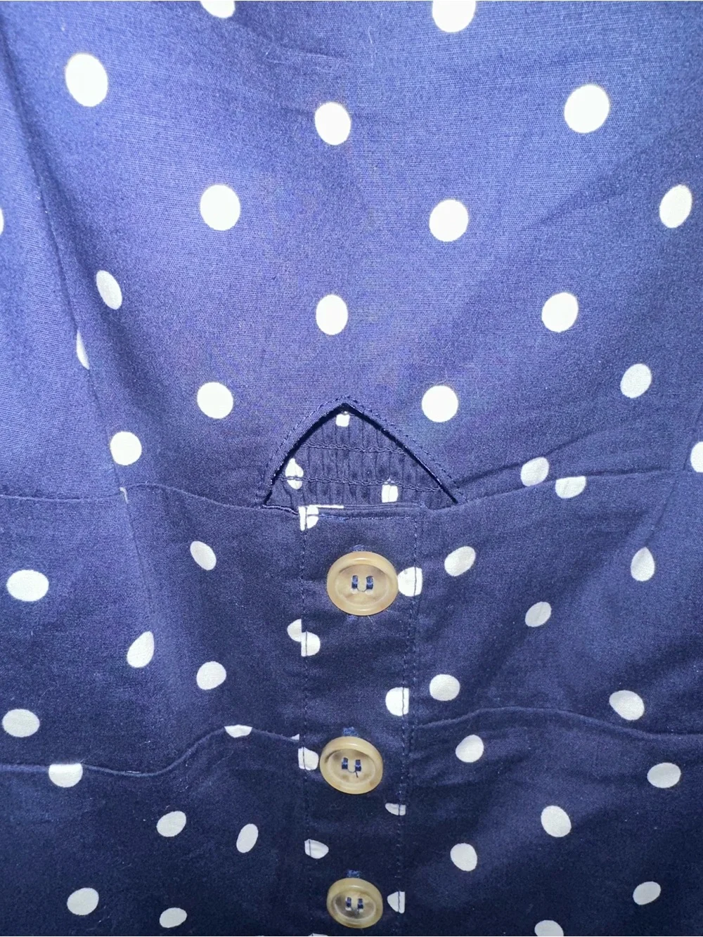 City chic Navy Polka Dot Button-Front Sundress with Front Tie - Picture 3 of 5